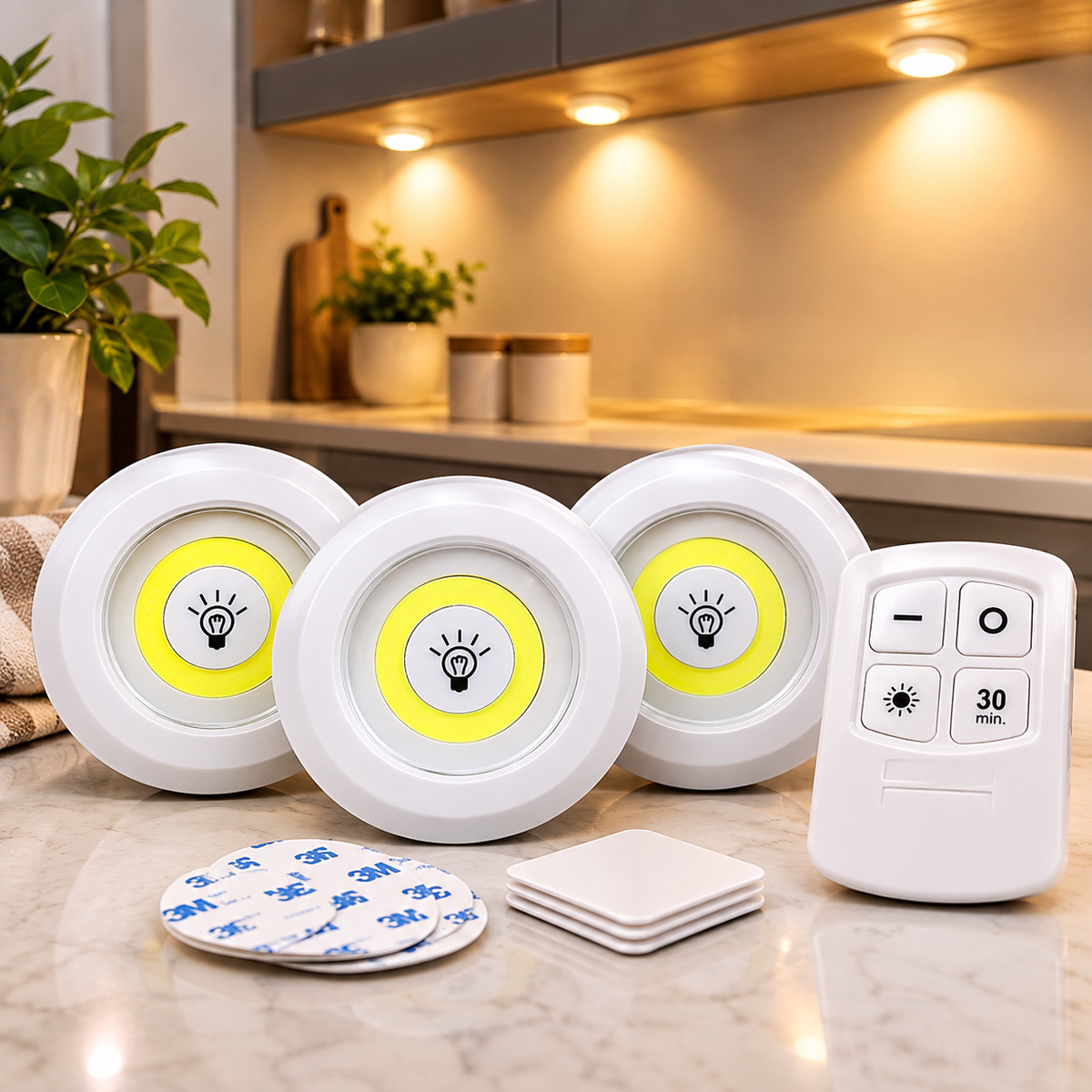 [COMPRA 1, LLEVA 3] Luminárias de Led Inteligentes com Controle Remoto