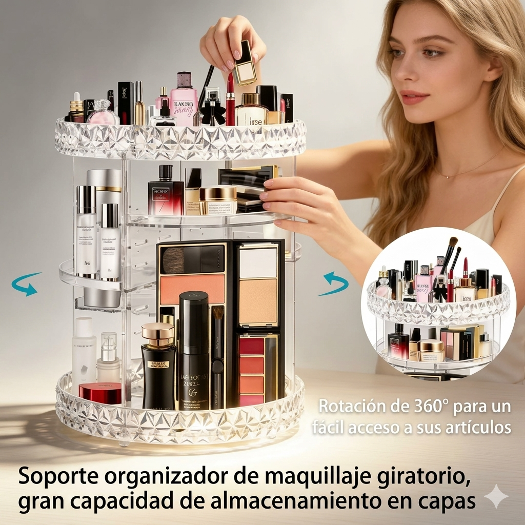 💎Organizador de Maquillaje Acrílico | Beauty Tower 360™💎